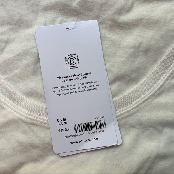 NWT! Athleta | White Outbound Scoop Tee | Size Medium - Picture 4 of 9
